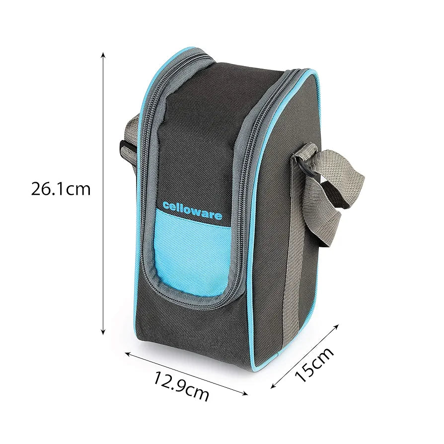 CELLO Steelox Stainless Steel Lunch Box Set of 4 with Bag , Blue | Tiffin Box with Jacket | Leakproof | Easy to Carry | Ideal for Office, School, College